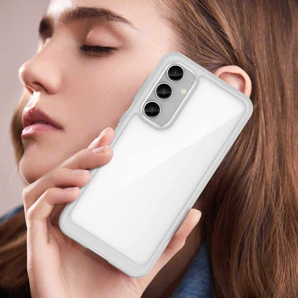 Gél tok kemény hátlappal Samsung Galaxy S23 FE készülékhez - átlátszó