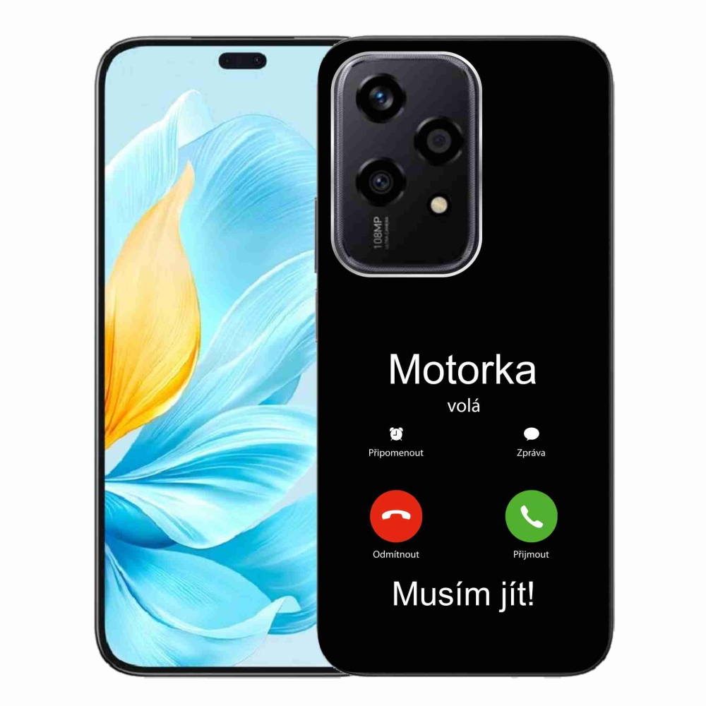 Gél borító mmCase a Honor 200 Lite 5G készülékhez - motoros hívások fekete háttérrel