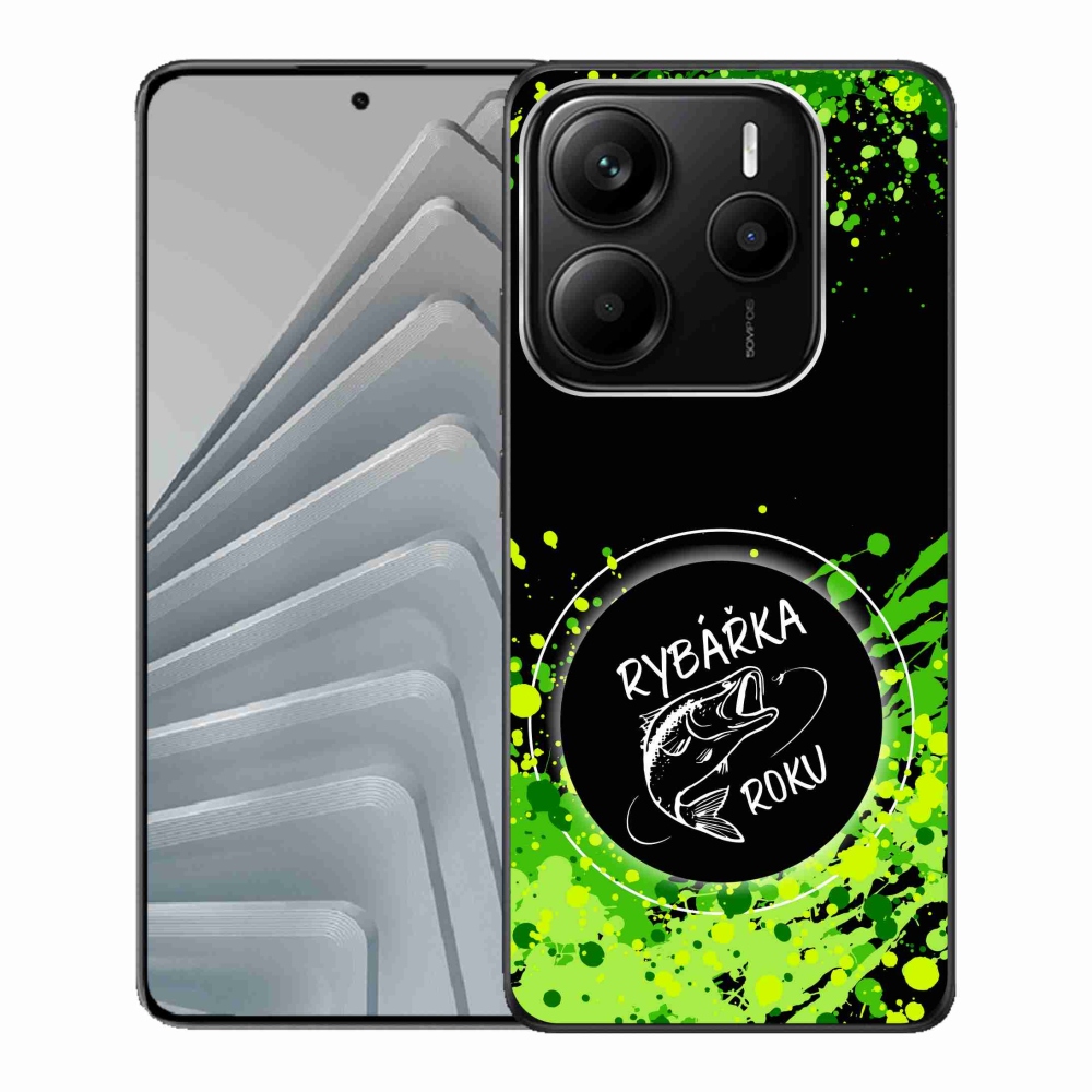 Gél borító mmCase a Xiaomi Redmi Note 14 5G-hez - az év horgásza fekete háttérrel