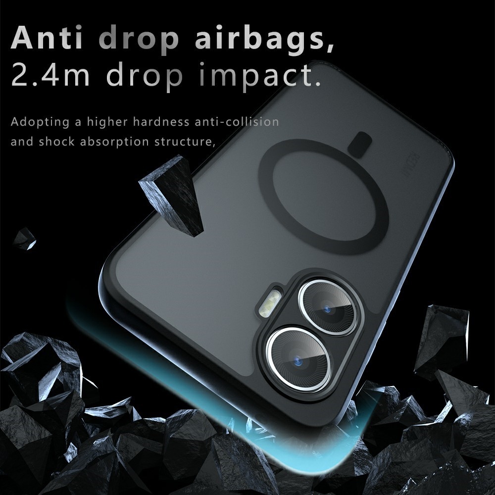 Matt zselés tok MagSafe tokkal a Xiaomi Poco F7 5G-re - fekete