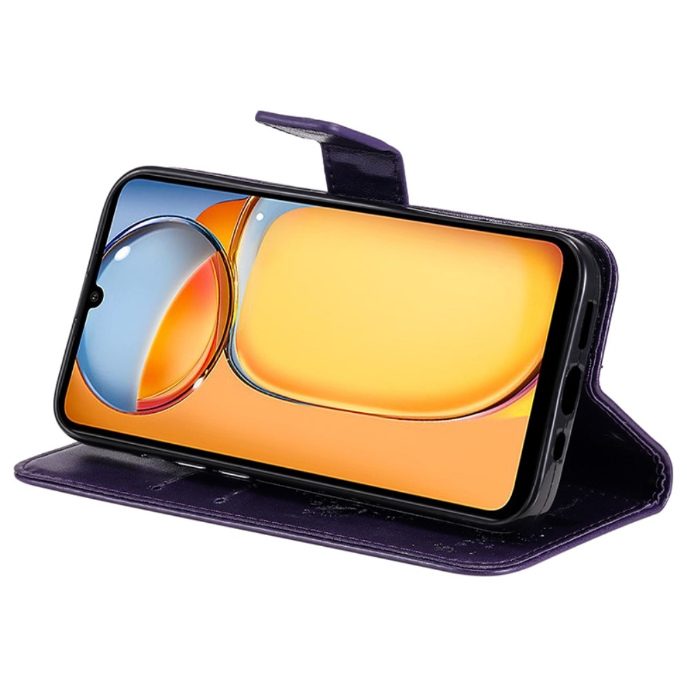 Fák könyvtáska Xiaomi Poco C65/Redmi 13C - sötétlila