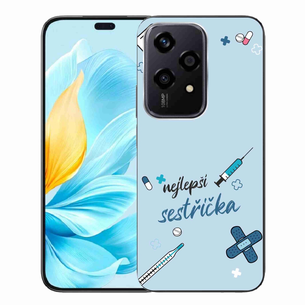 Gél borító mmCase a Honor 200 Lite 5G-n - a legjobb kishúg kék háttérrel