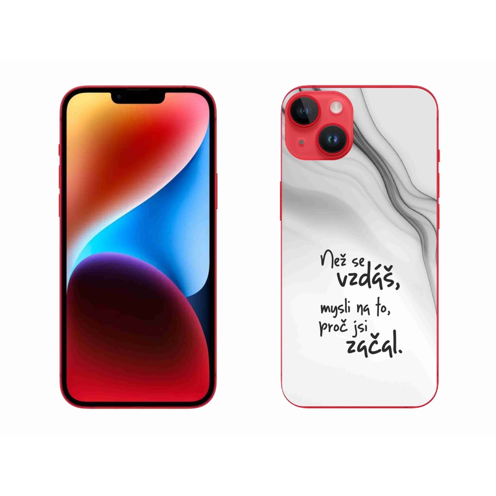 Zselés borítás mmCase iPhone 14 Plus készülékhez - idézet 2 fehér háttér