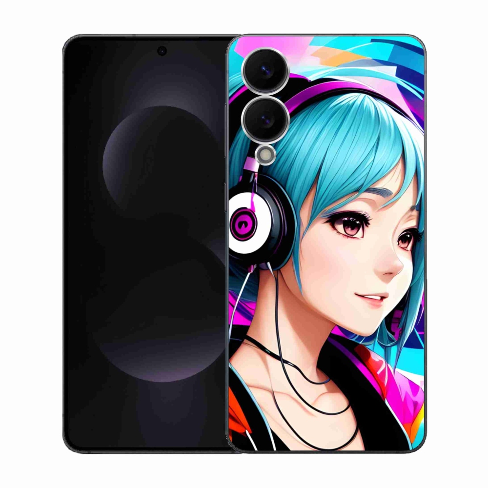 Gél borítás mmCase Samsung Galaxy S25 Edge - lány fejhallgatóval