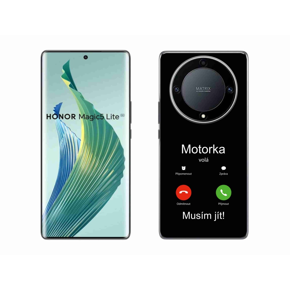 Gél borítás mmCase a Honor Magic 5 Lite 5G-n - motoros hívások fekete háttérrel