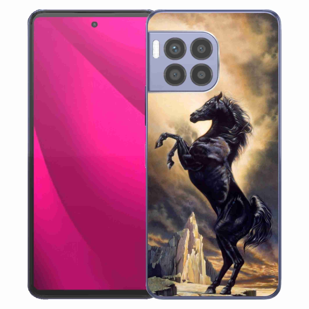 Zselés borítás mmCase a T-Mobile T Phone 2 Pro készülékhez - fekete rajzfilmes ló