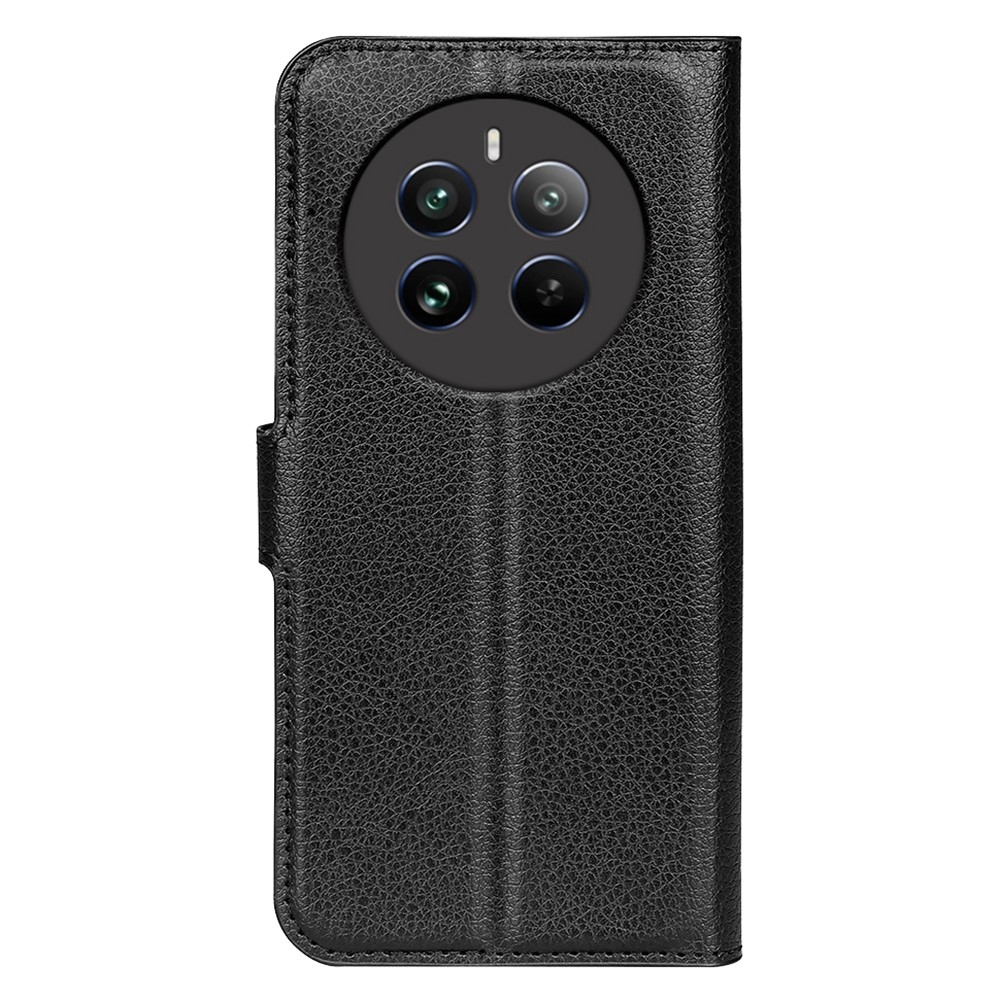 Litchi könyvtáska a Realme 12+ 5G készülékhez - fekete