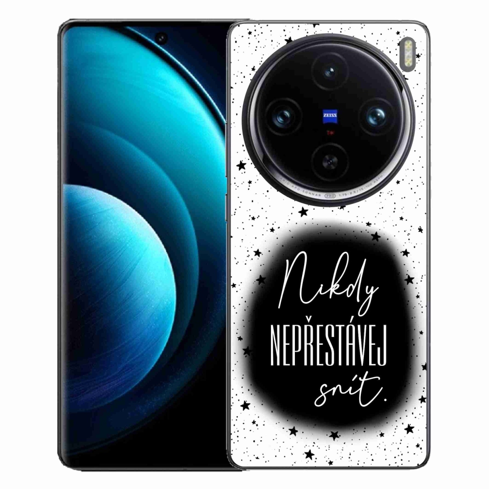 Zselés borítás mmCase a Vivo X100 Pro 5G-n - idézet 1 fekete-fehér háttérrel