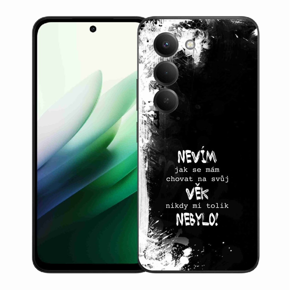 Gél borító mmCase a Xiaomi Redmi 15 5G-hez - vicces szöveg 14 fekete háttérrel