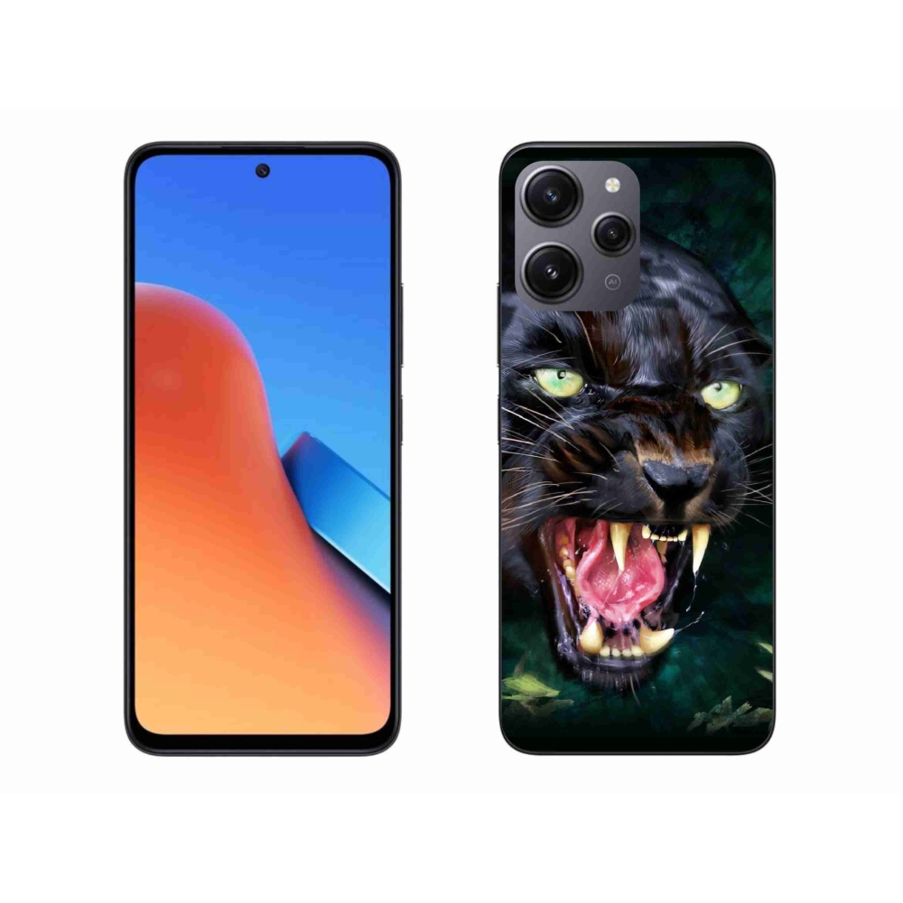 Gél borítás mmCase a Xiaomi Redmi 12-hez - dühös fekete párduc