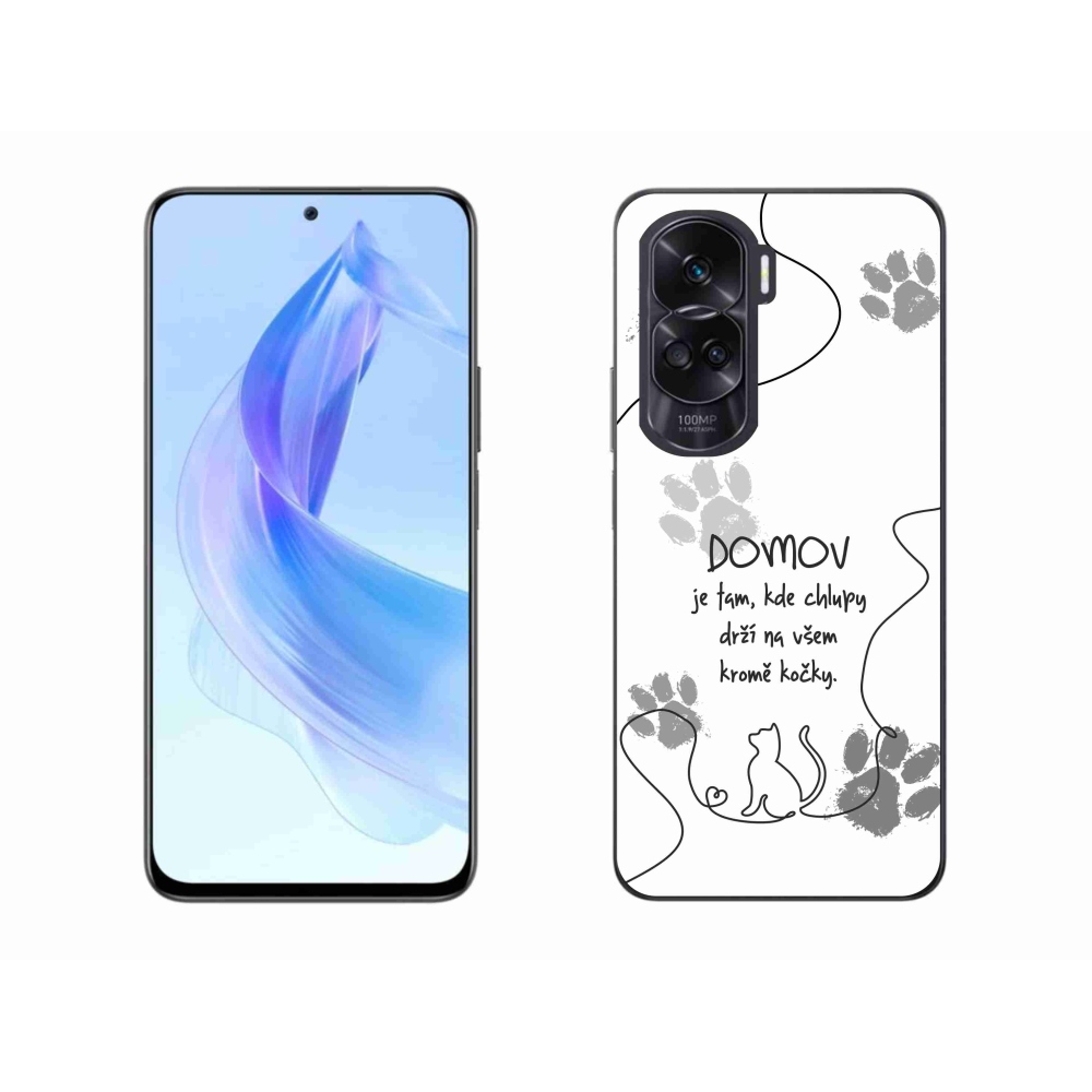 Gél borító mmCase a Honor 90 Lite készülékhez - macska motívum fehér háttérrel
