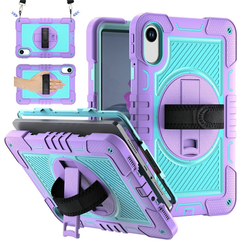Strape tartós borító kézi fogantyúval és pánttal Xiaomi Redmi Pad 2 - lila/kék-zöld