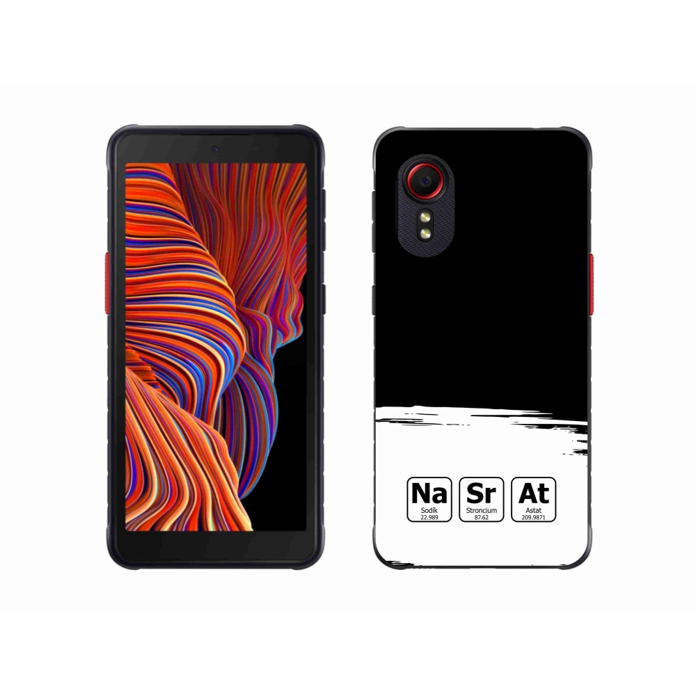 Gél borító mmCase Samsung Galaxy Xcover 5 - kémiai elemek fehér és fekete háttérrel