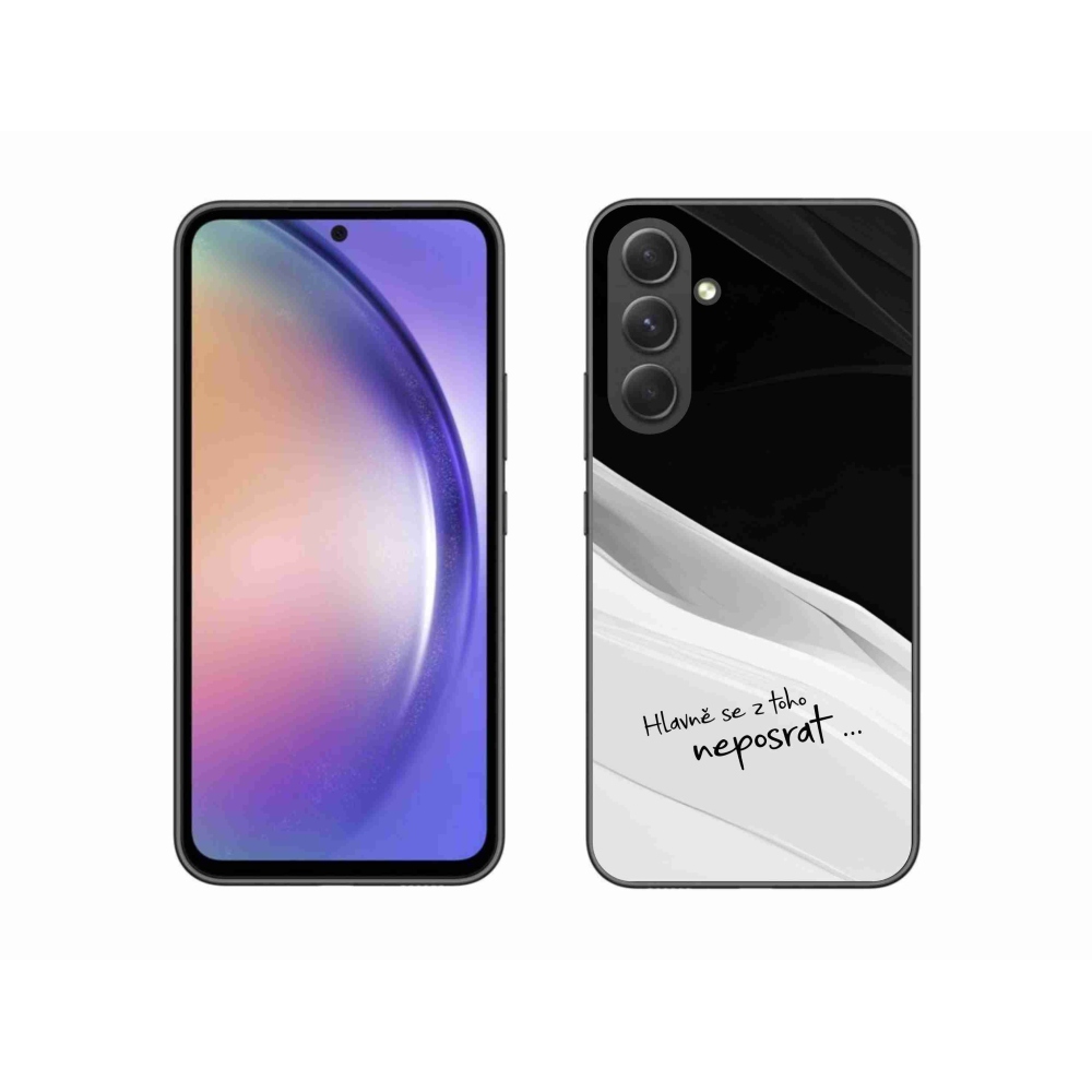 Gél borító mmCase Samsung Galaxy A54 5G - vicces szöveg 13 fehér és fekete háttérrel