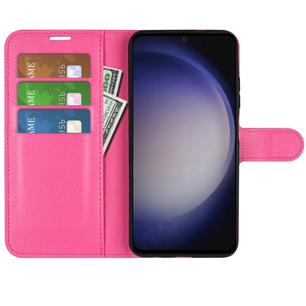 Litchi könyv tok Samsung Galaxy S24-hez - rózsaszínű