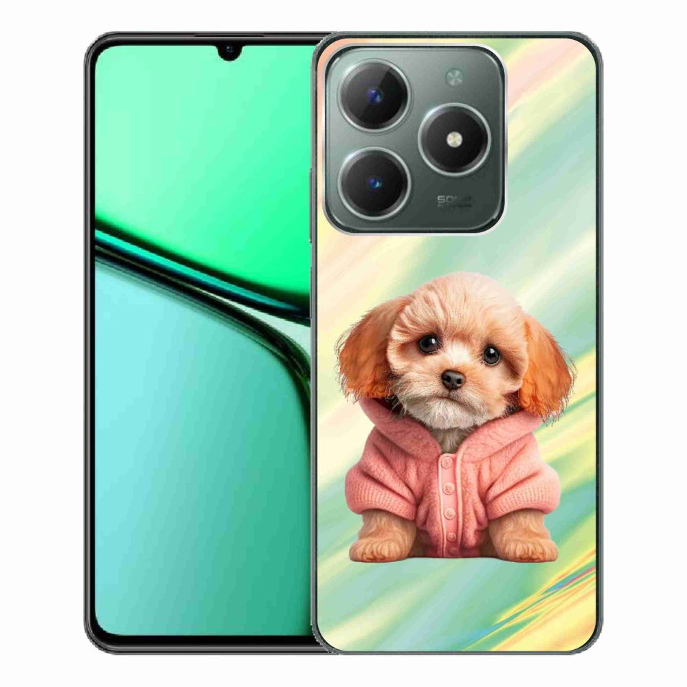 Gél borítás mmCase a Realme C61 készülékhez - kiskutya pulóverben
