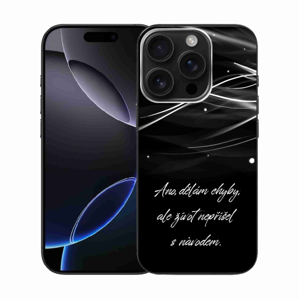 Zselés borítás mmCase iPhone 16 Pro készülékhez - idézem fekete háttér