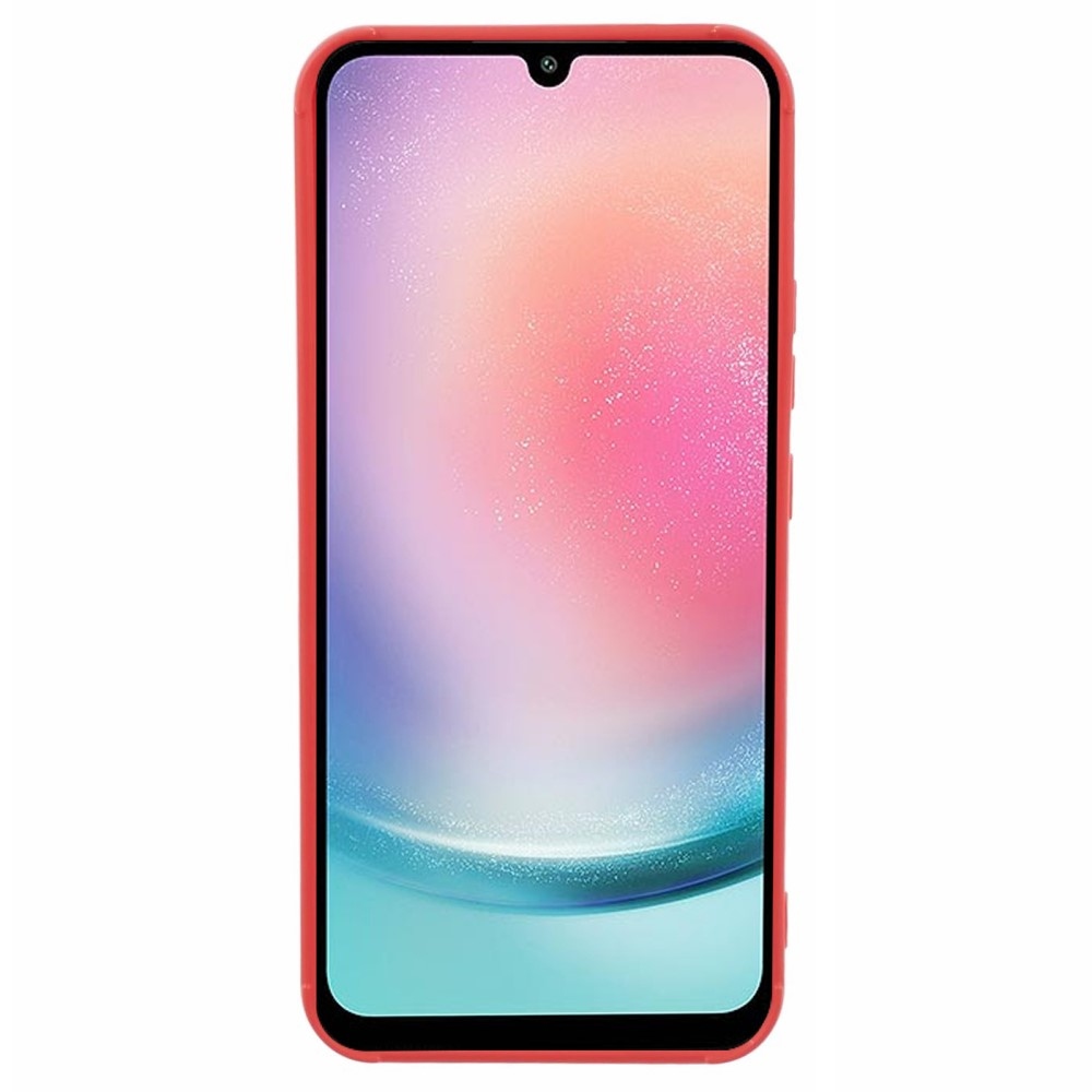 Rácsos tartós zselés tok Samsung Galaxy A24 készülékhez - piros