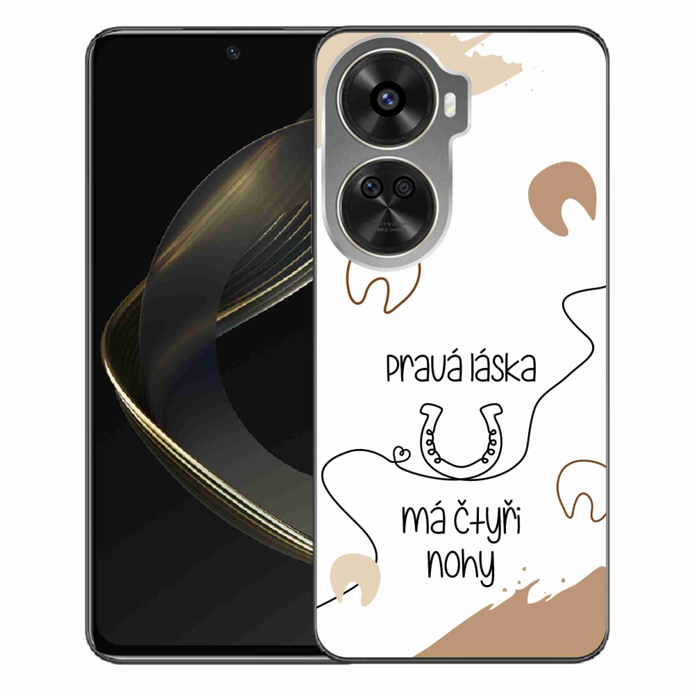 Gél borítás mmCase a Huawei Nova 12 SE-hez - ló motívum fehér háttérrel