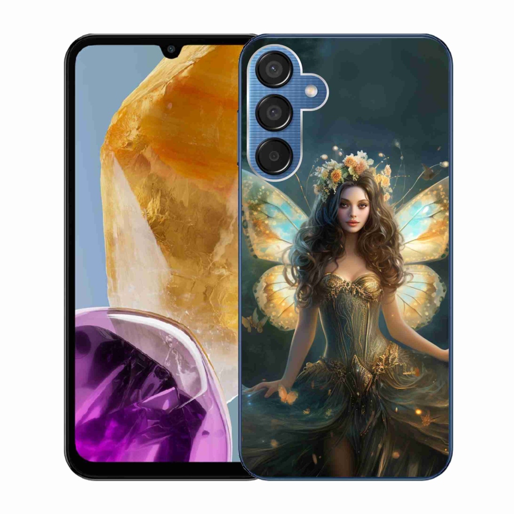 Gél borítás mmCase Samsung Galaxy M15 5G - pillangó nőhöz