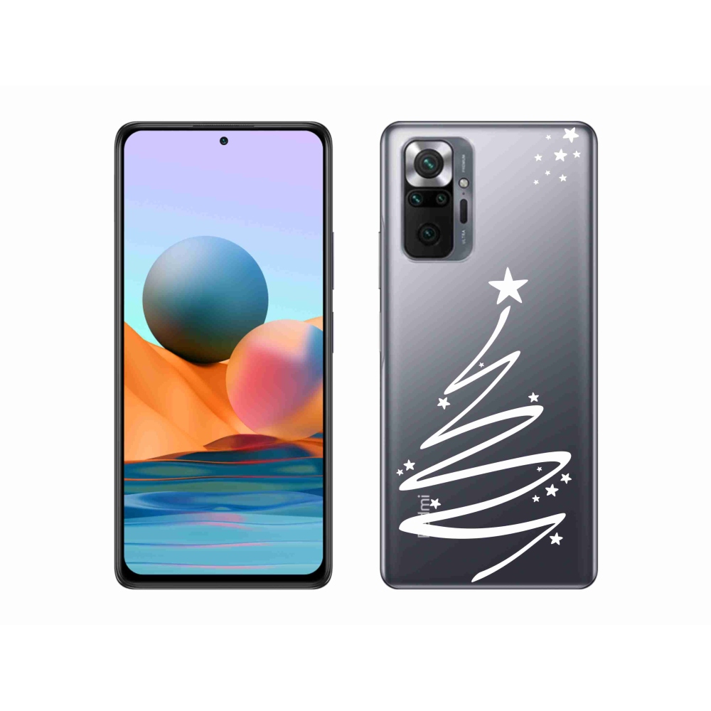 Gél borítás mmCase a Xiaomi Redmi Note 10 Pro készülékhez - fehér fa átlátszó háttérrel