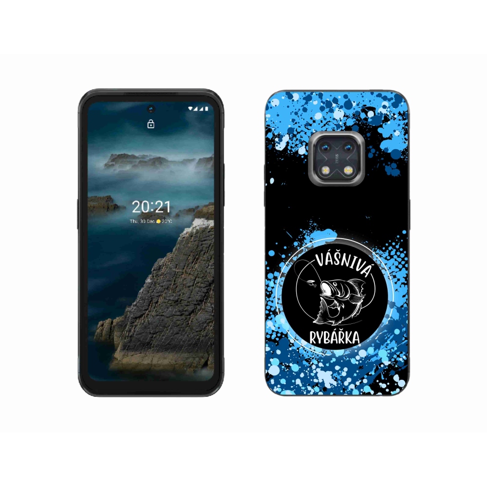 Zselés borító mmCase a Nokia XR20 készülékhez - szenvedélyes halásznő fekete háttérrel