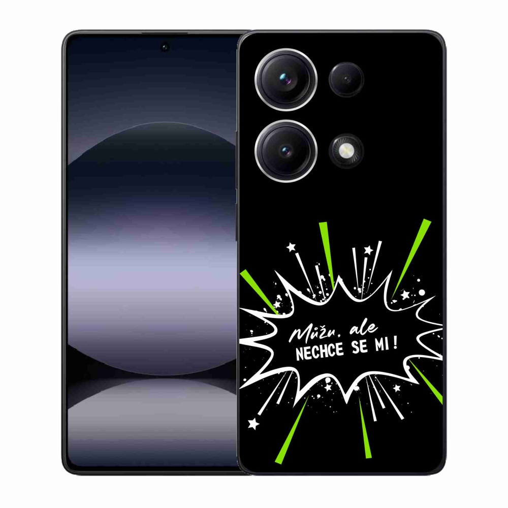 Gél borító mmCase a Xiaomi Redmi Note 14S-hez - vicces szöveg 11 fekete háttérrel