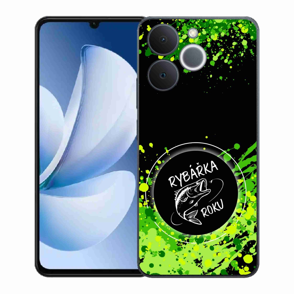 Zselés borító mmCase a Realme Note 70T készülékhez - az év horgásza fekete háttérrel