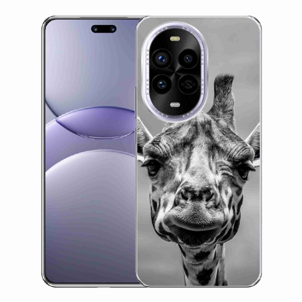 Gél borítás mmCase a Huawei Nova 13 Pro 5G-n - fekete-fehér zsiráf