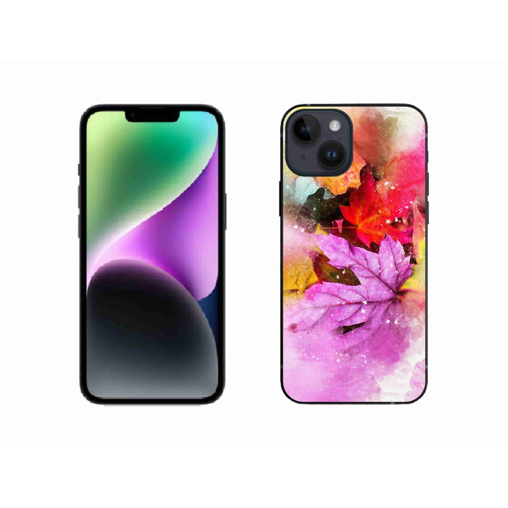 Zselés borítás mmCase iPhone 14 készülékhez - színes levelek
