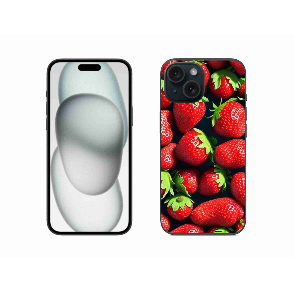 Zselés borítás mmCase iPhone 15 készülékhez - eper