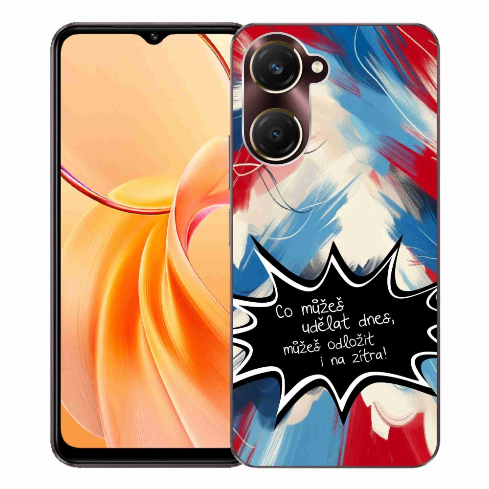 Gél borító mmCase a Vivo Y28s 5G-hez - vicces szöveg 9 fekete háttér