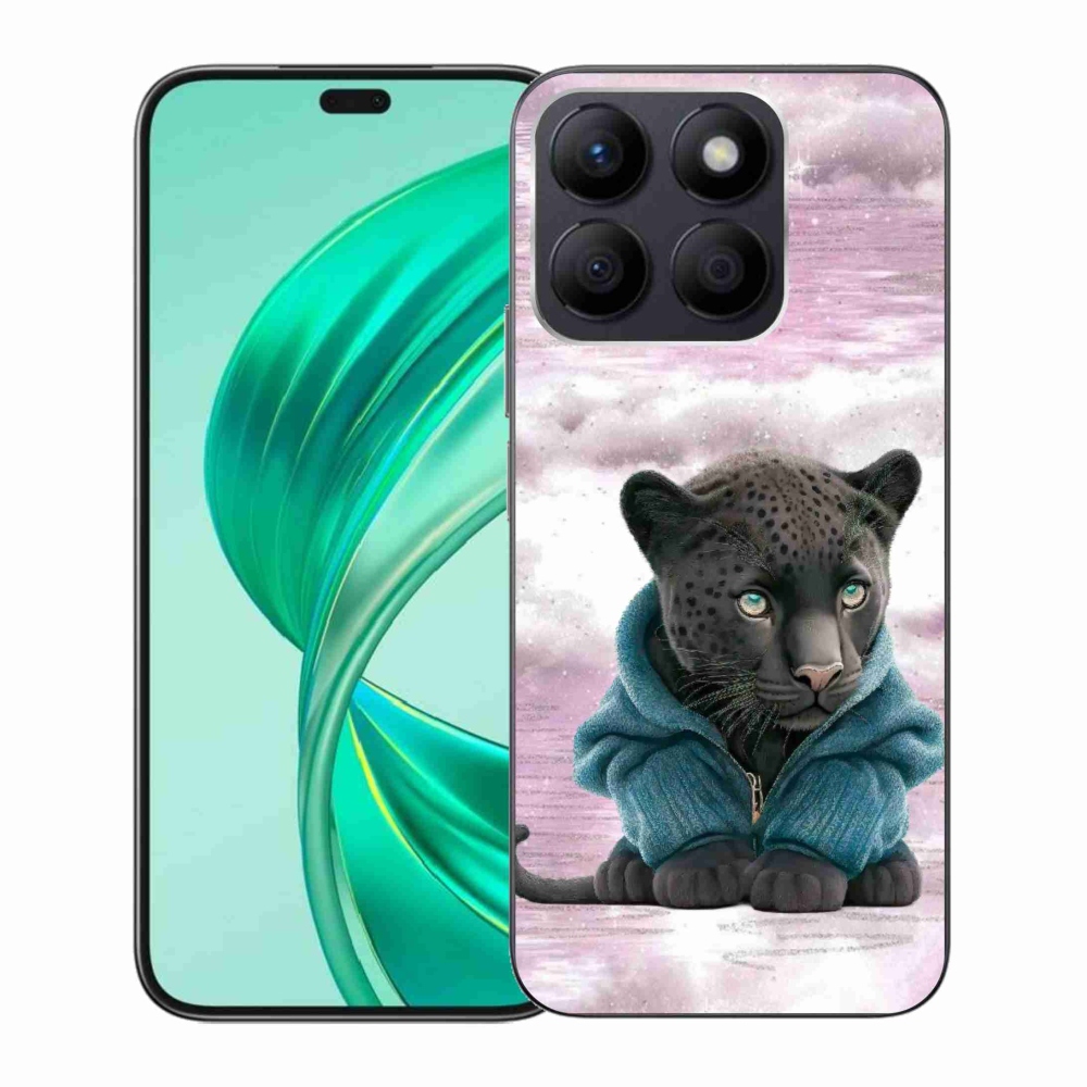 Zselés borítás mmCase a Honor X8b készülékhez - fekete párduc pulóverben