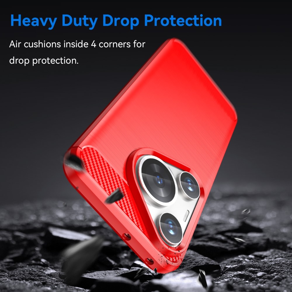 Szénálló zselés tok a Huawei Pura 70 Pro számára - piros