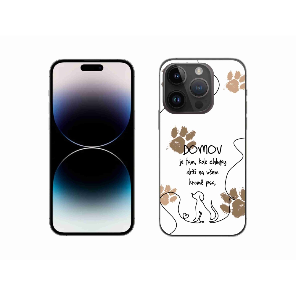 Gél borítás mmCase iPhone 14 Pro 6.1 készülékhez - kutya motívum fehér háttérrel