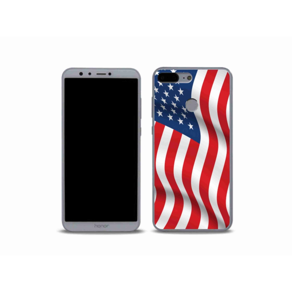 Gél borítás mmCase a Honor 9 Lite számára - amerikai zászló
