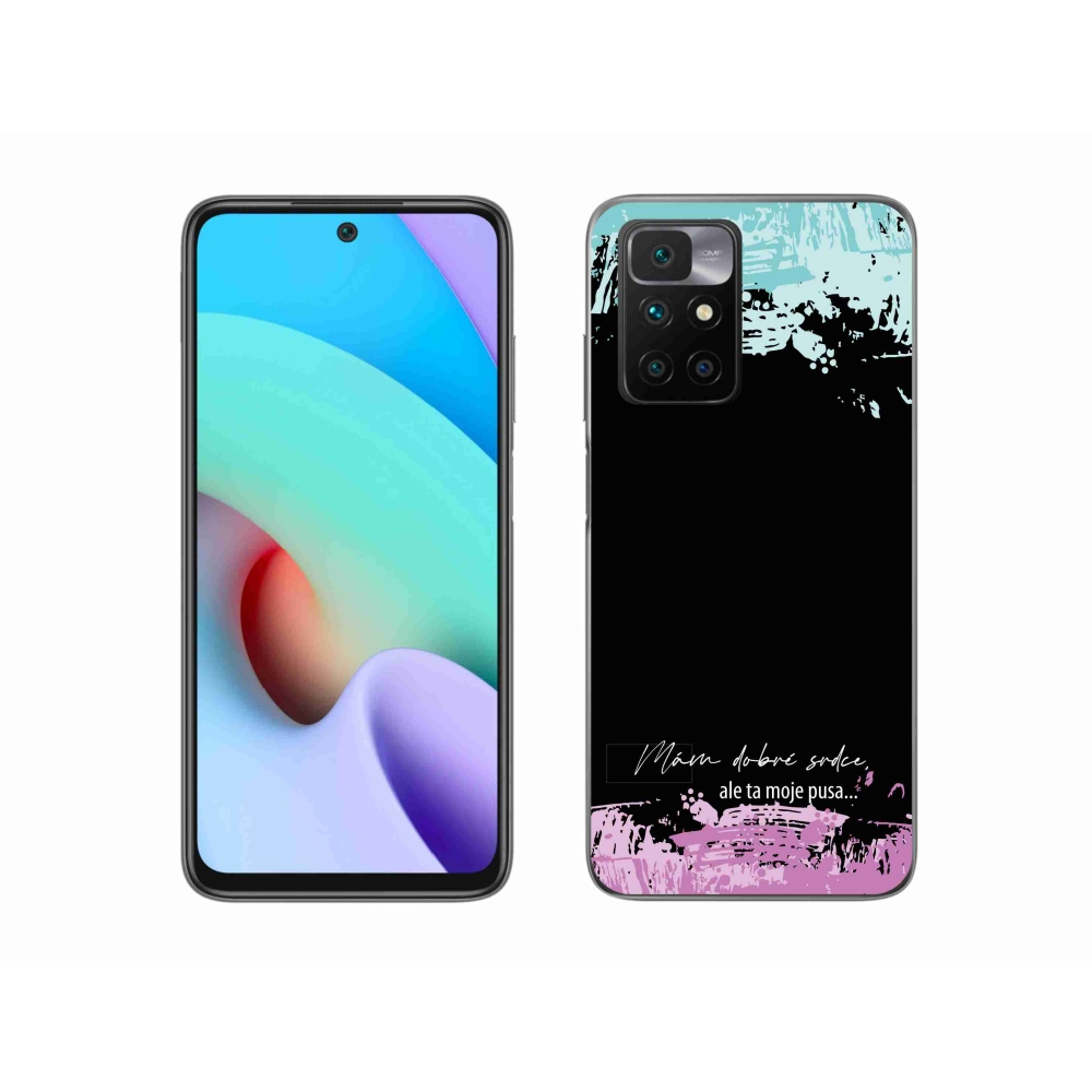 Gél borító mmCase a Xiaomi Redmi 10/Redmi 10 (2022) - vicces szöveg 3 fekete háttérrel