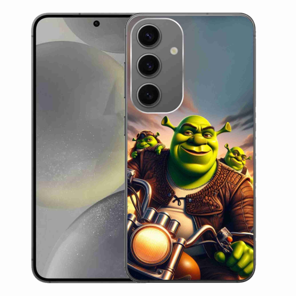 Zselés borítás mmCase Samsung Galaxy S24+ készülékhez - Shrek egy motorkerékpáron