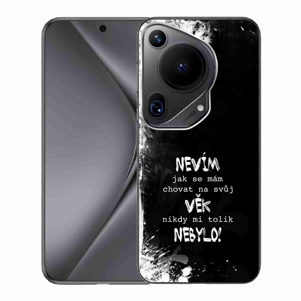 Gél borító mmCase a Huawei Pura 70 Ultra készülékhez - vicces szöveg 14 fekete háttér