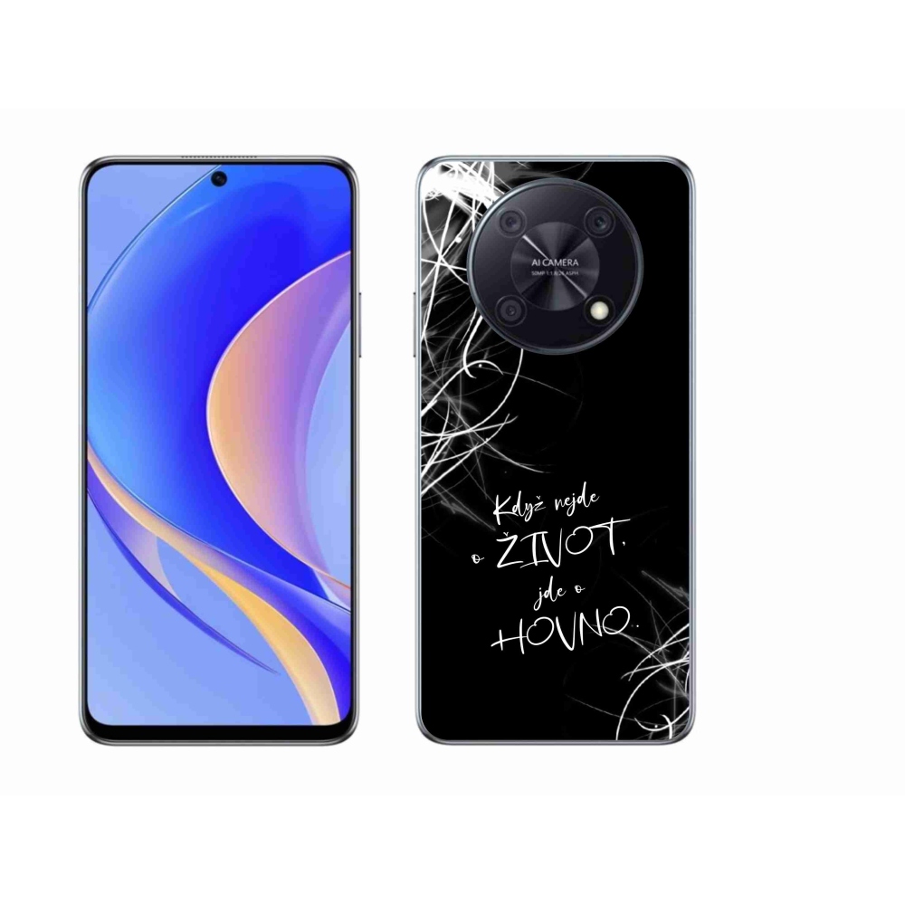 Gél borító mmCase a Huawei Nova Y90 készülékhez - vicces szöveg 16 fekete háttér
