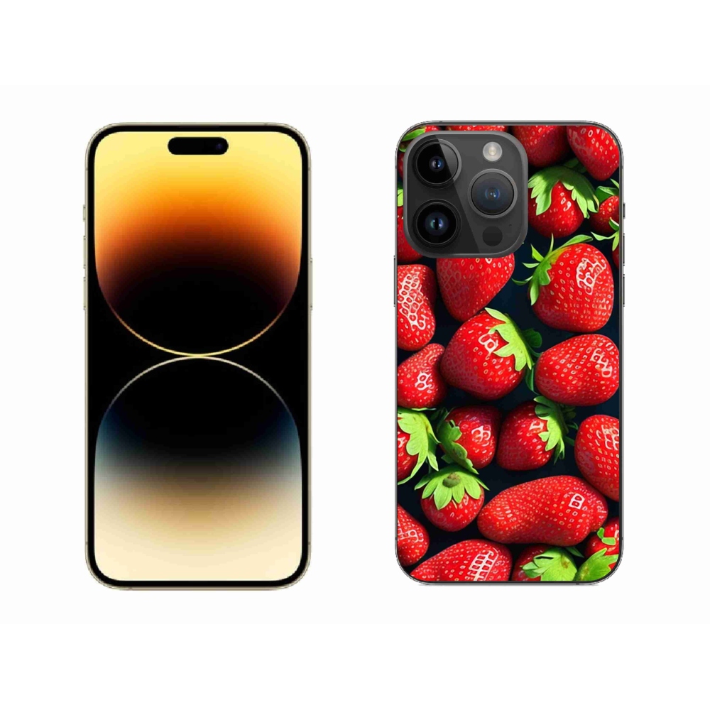 Zselés borítás mmCase iPhone 14 Pro Max készülékhez - eper