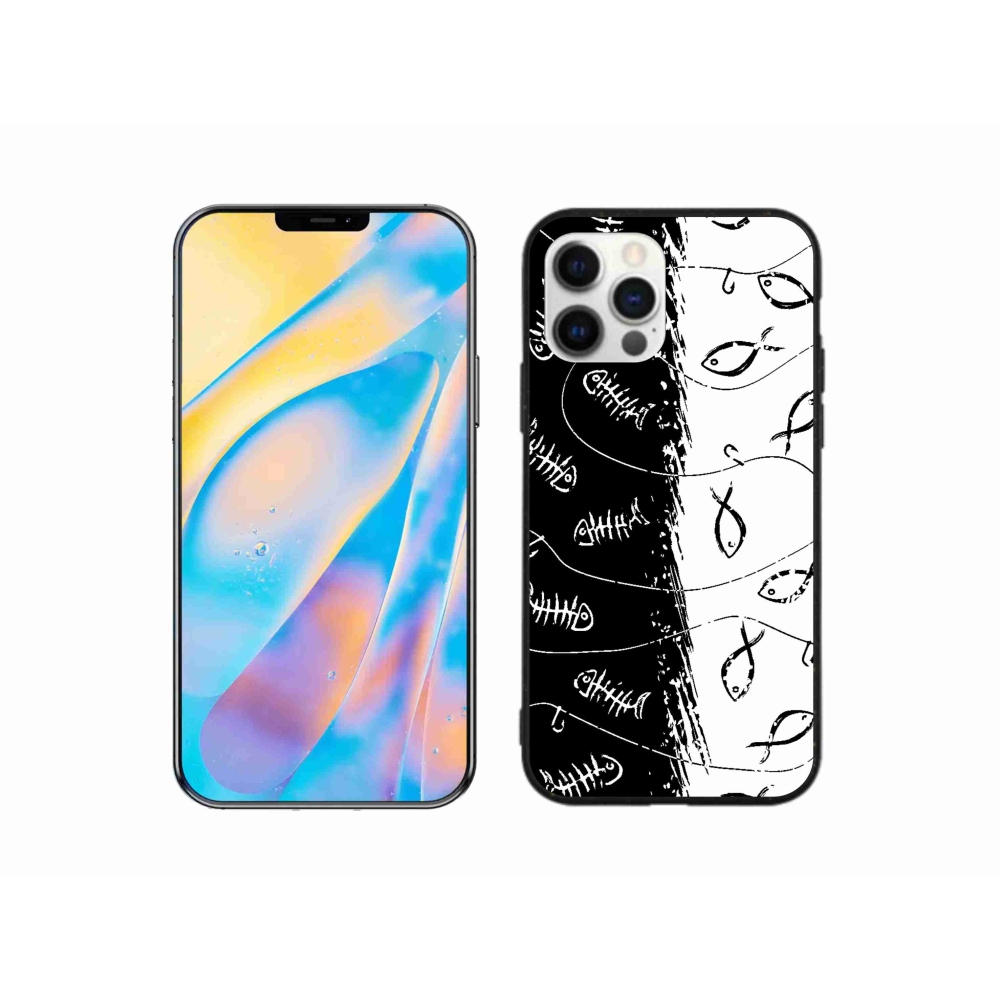 Zselés borítás mmCase iPhone 12 Pro készülékhez - csontvázak és halak