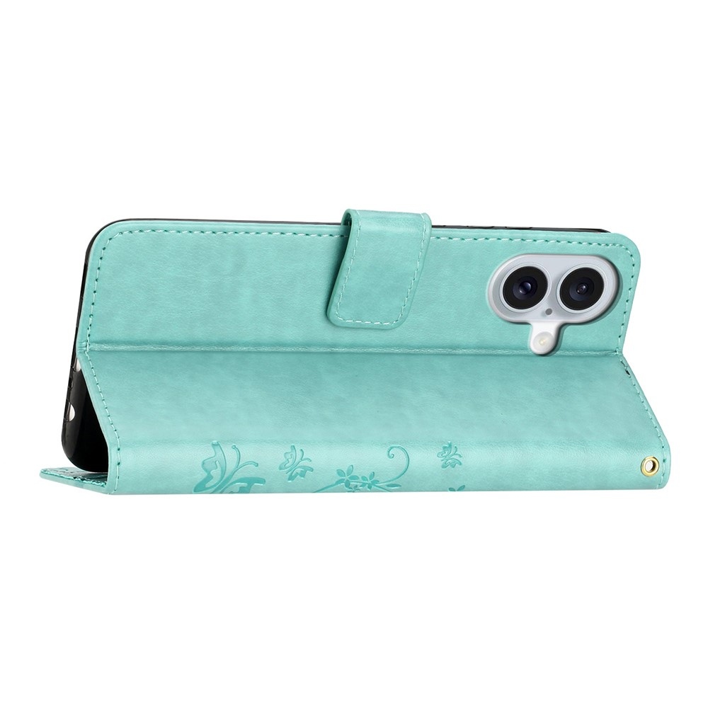 Virágok könyvtáska iPhone 17 készülékhez - teal