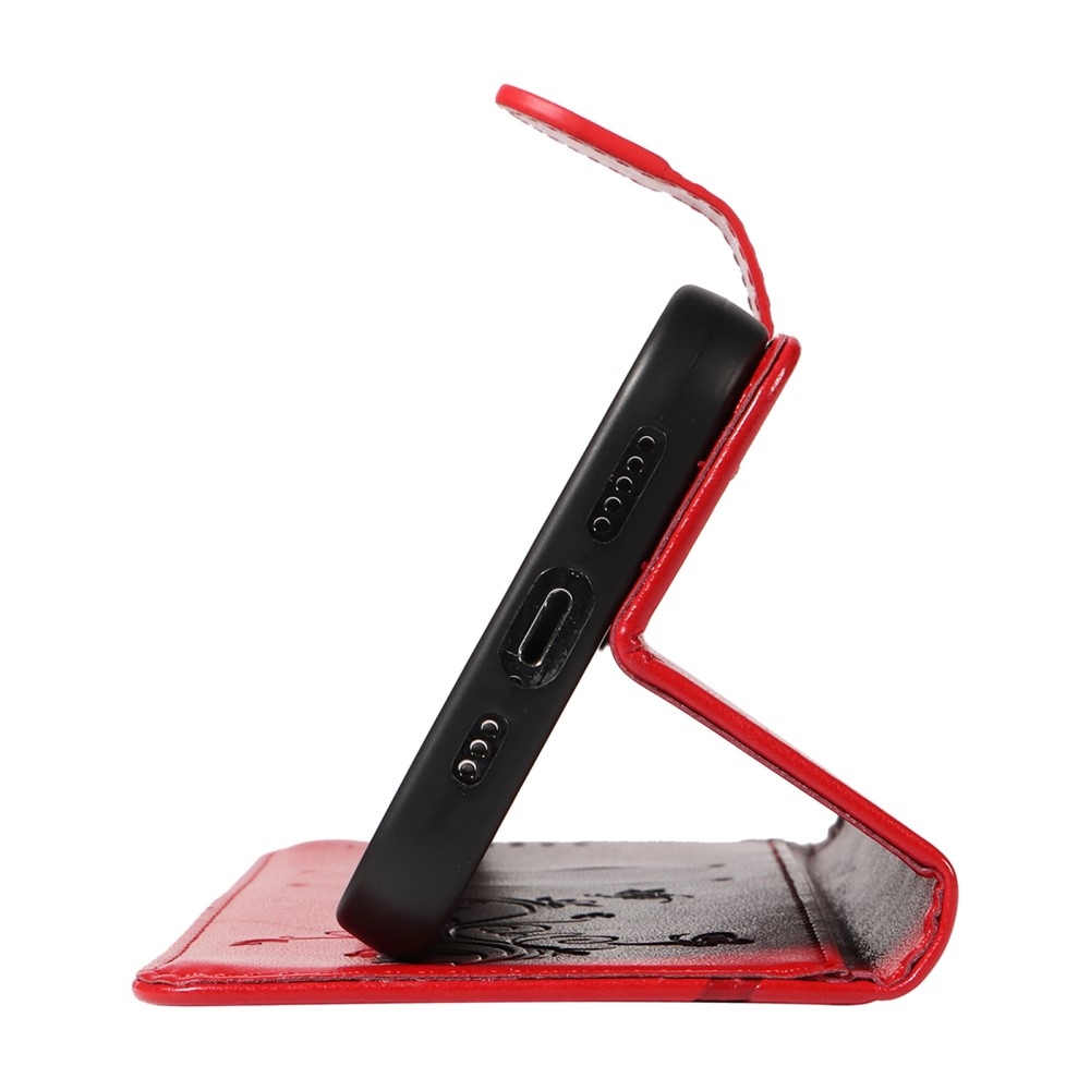 Virágos könyv tok Xiaomi Redmi Note 13-hoz - piros