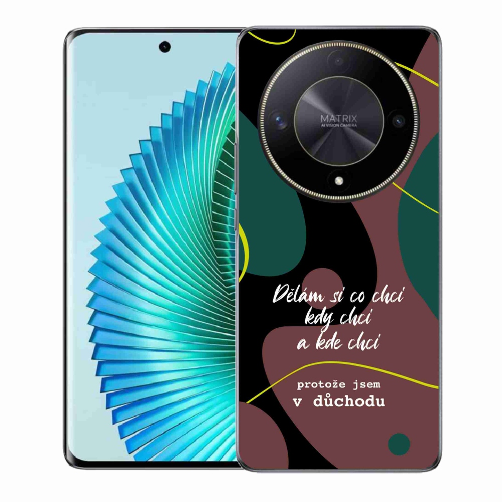 Gél borító mmCase a Honor Magic 6 Lite 5G készülékhez - vicces szöveg 10 fekete háttér