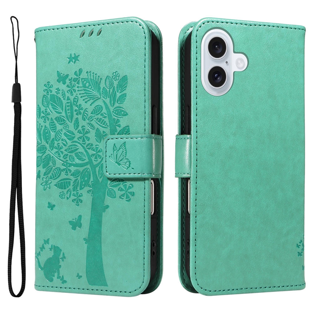 Fák könyvtáska iPhone 17 készülékhez - teáskék