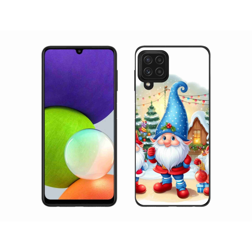 Gél borítás mmCase Samsung Galaxy A22 4G - karácsonyi manókhoz