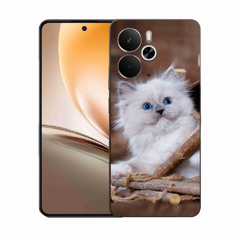 Gél borítás mmCase a Realme 14 5G/14T 5G készülékhez - fehér cica