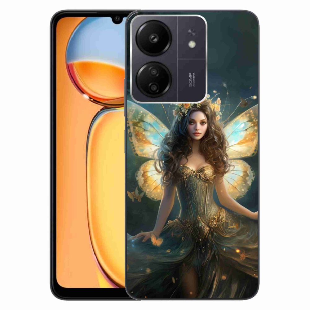 Gél borítás mmCase a Xiaomi Poco C65/Redmi 13C - pillangó nőhöz