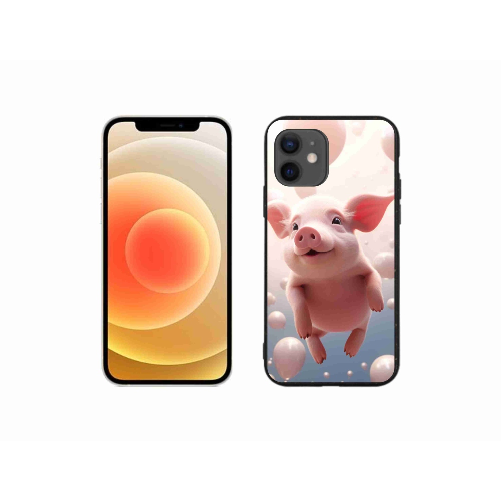 Gél borítás mmCase iPhone 12 mini készülékhez - malacka lufikkal
